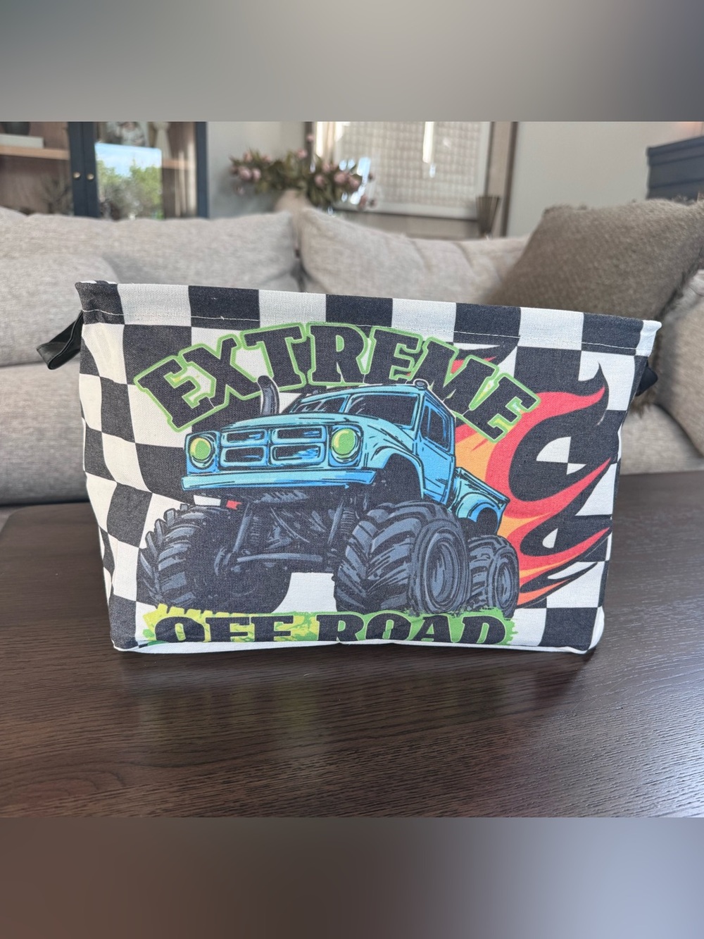 Extreme Off Road Monster Truck Graphic Storage Bin - Blue/Black/Green